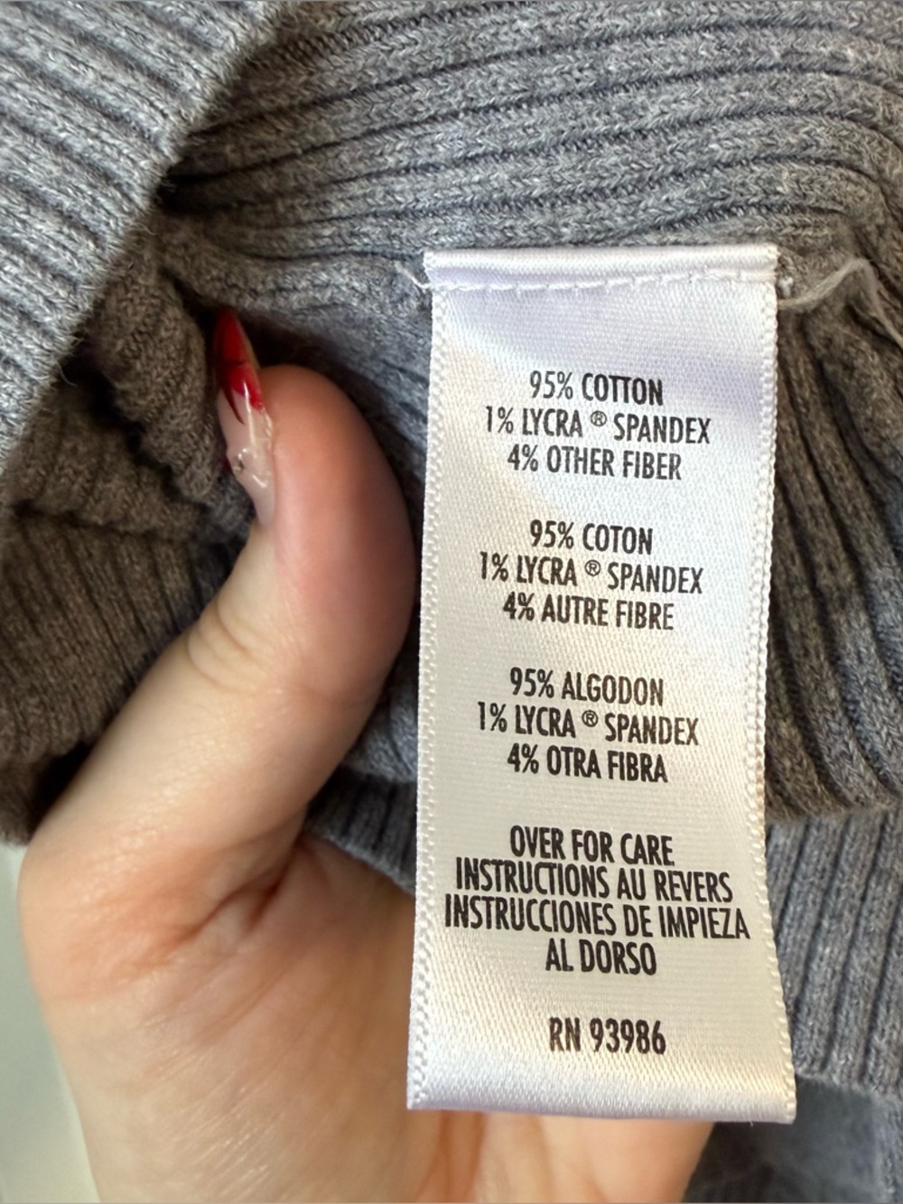 Vtg Coastal Corner Sweater Grey Cotton Button Front Ribbed Cardigan Sz L Office - Picture 8 of 11